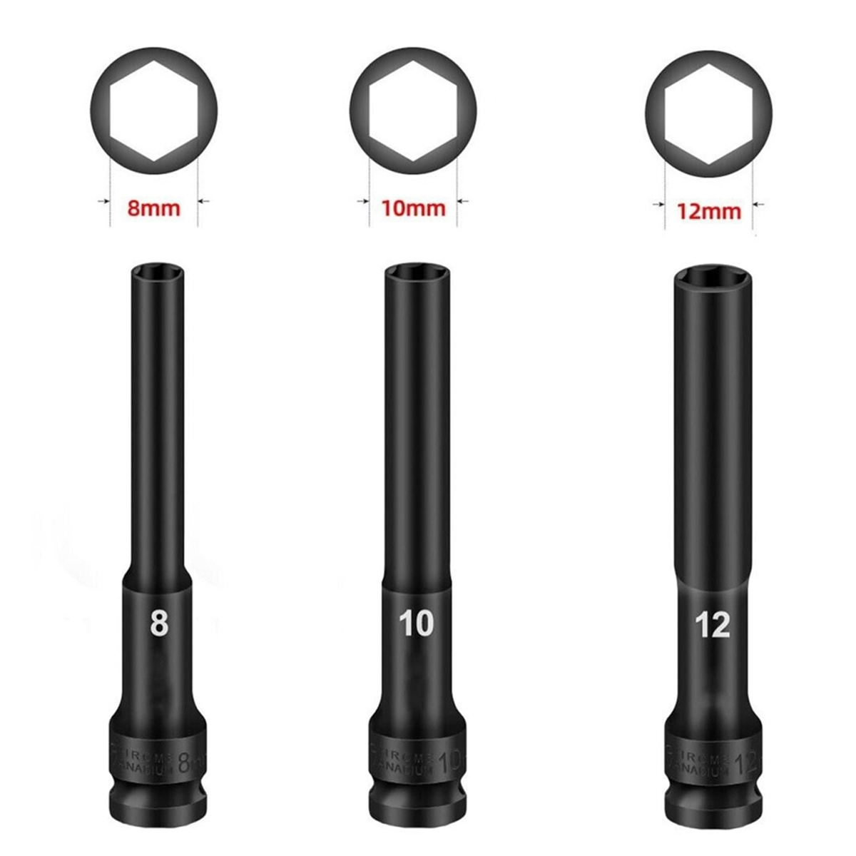 Socket Wrench - A002 3PCS 1/2 드라이브 육각 소켓