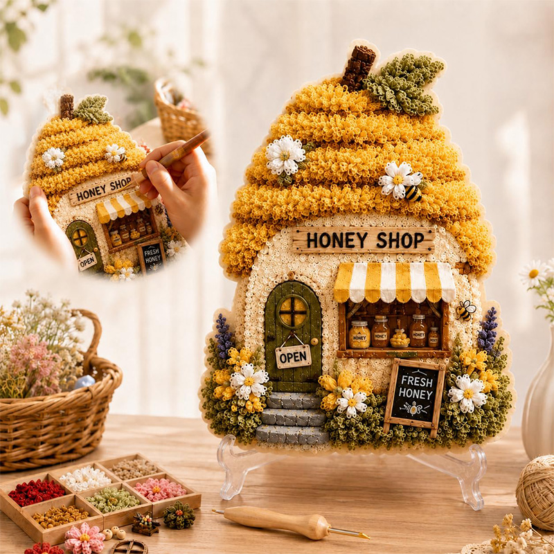 3D 버섯집 포케 아트 DIY 키트 패브릭 펀치 니들  - Tool Set 리뷰 및 가격